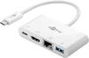 Goobay 62105 USB-C Adapter Multiport 4 Ports 4K HDMI 60W Power Delivery USB-C USB 3.0 RJ45 Ethernet Hub Verteiler