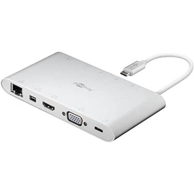 Goobay 62113 USB-C Adapter Multiport 11 Ports HDMI VGA Mini DisplayPort USB-C & USB-A 3.0 RJ45 Audio & SD Kartenleser-0