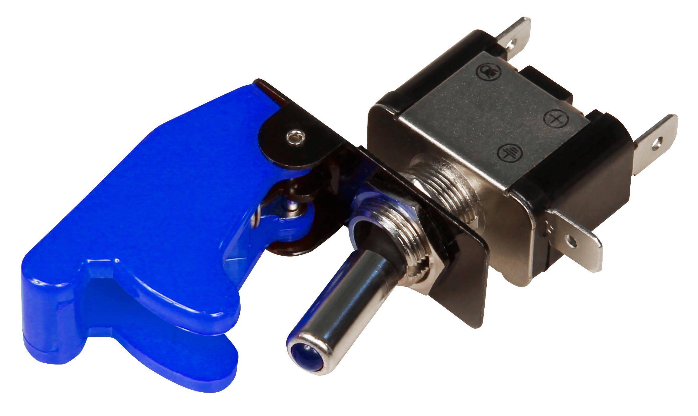 Kippschalter mit Schutzkappe und LED, 12V / 20A - Farbe: blau-1
