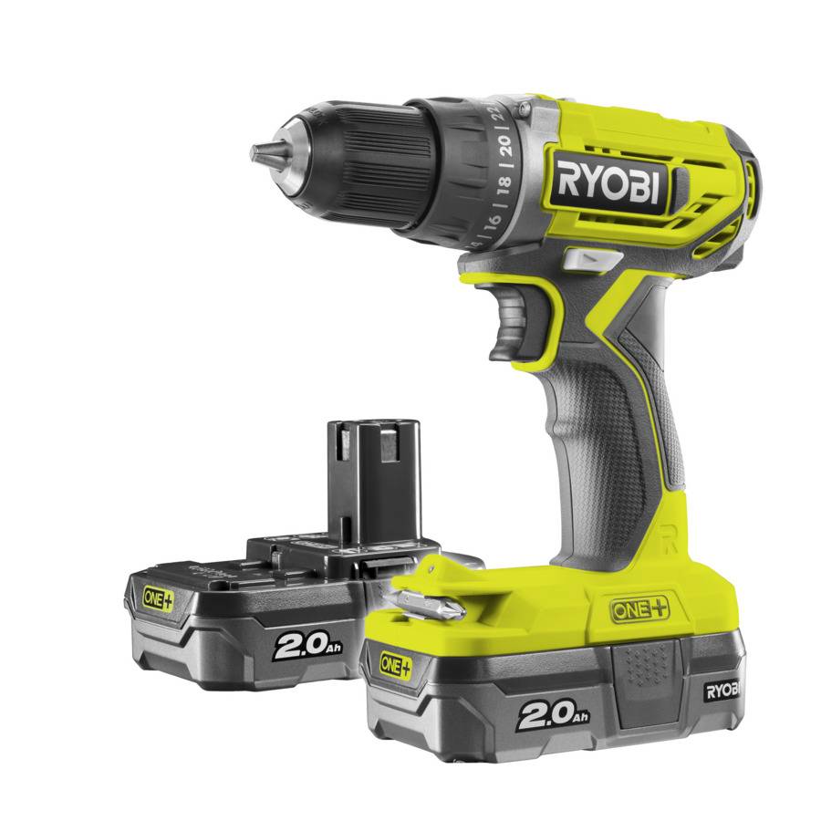 Ryobi R18DD2-220S, Schraubpistole, Pistolengriff, Schwarz, Grün, Grau, 18 V, Lithium, 2,5 Ah-0