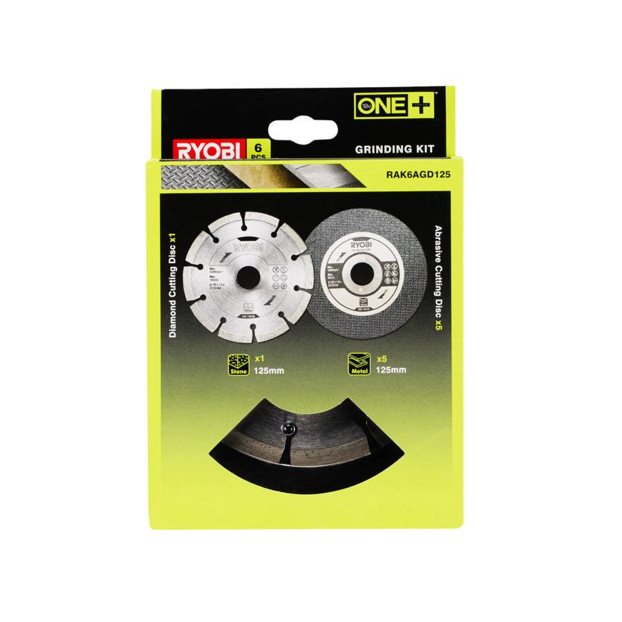 Ryobi Trennscheiben-Set RAK6AGD1 für 125er Winkelschleifer 6-teilig-0