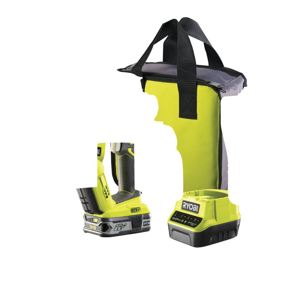 Ryobi ONE+ Akku-Kombihammer R18SDS-125S 18Volt gruen/schwarz Li-Ionen Akku 2-1