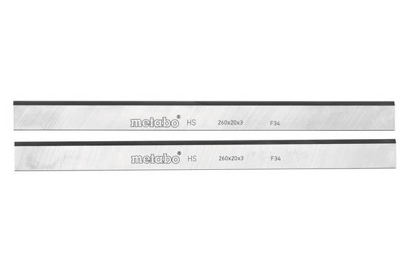 2 HSS Hobelmesser, HSS-18%W, 260x20x3mm / 2-Einstellnuten, HC 260 C/M/K, (091103