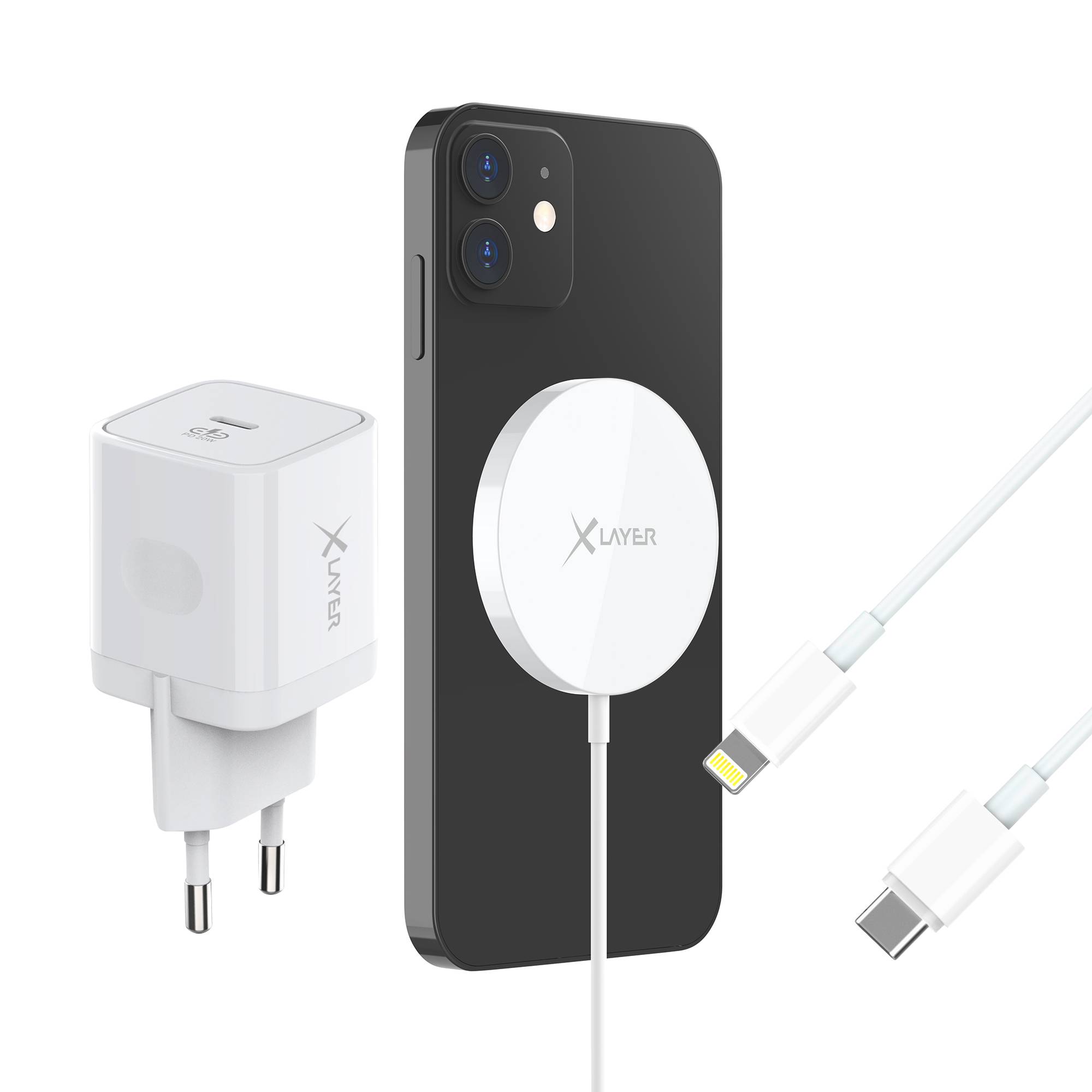 XLayer MagFix Pro Wireless Charging Starter Set magnetisch 15W Weiß-0
