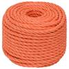 vidaXL Arbeitsseil Orange 10 mm 50 m Polypropylen