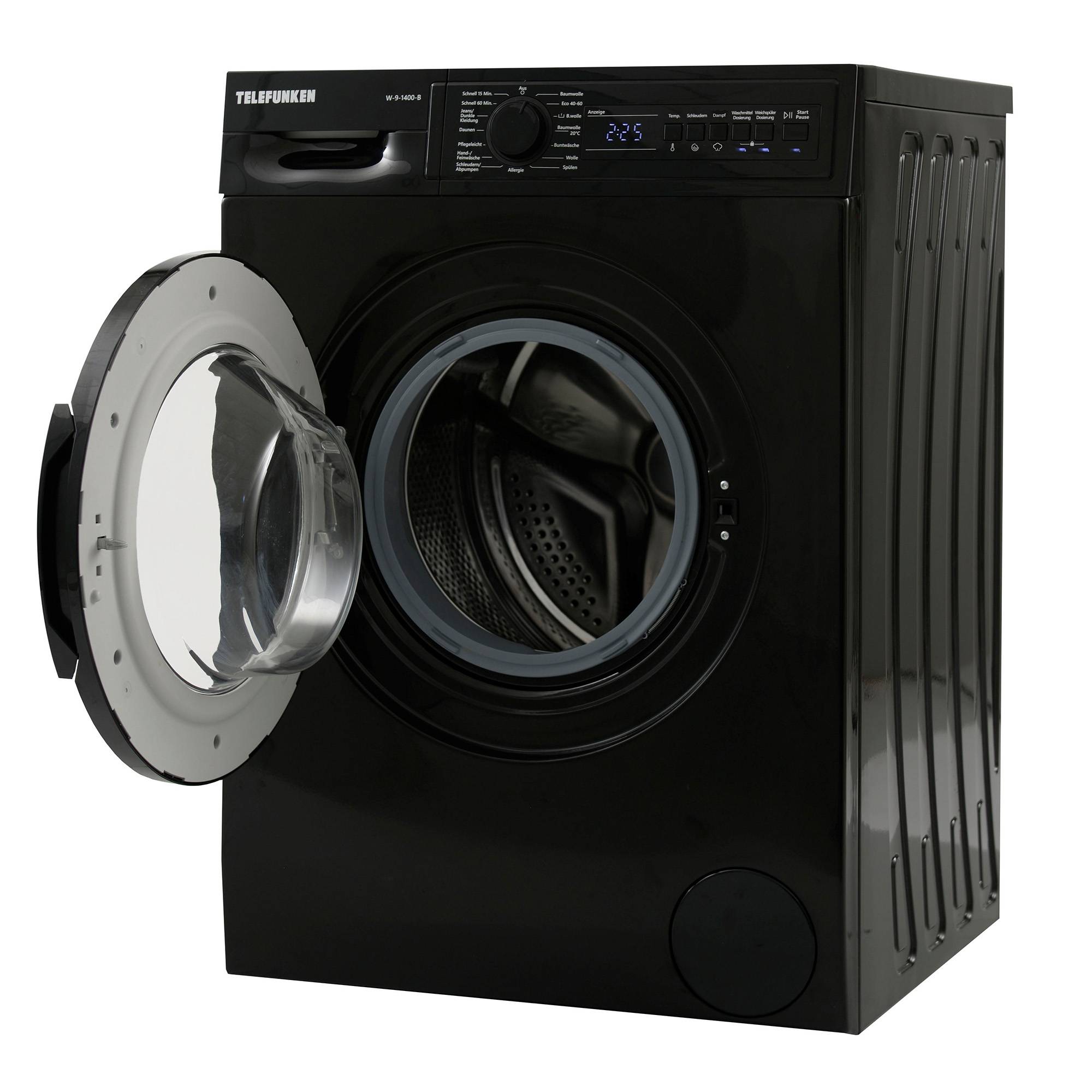 Telefunken W-9-1400-B Waschmaschine 9 kg / 1400 U/Min / AutoDose / Inverter Motor / schwarz-1