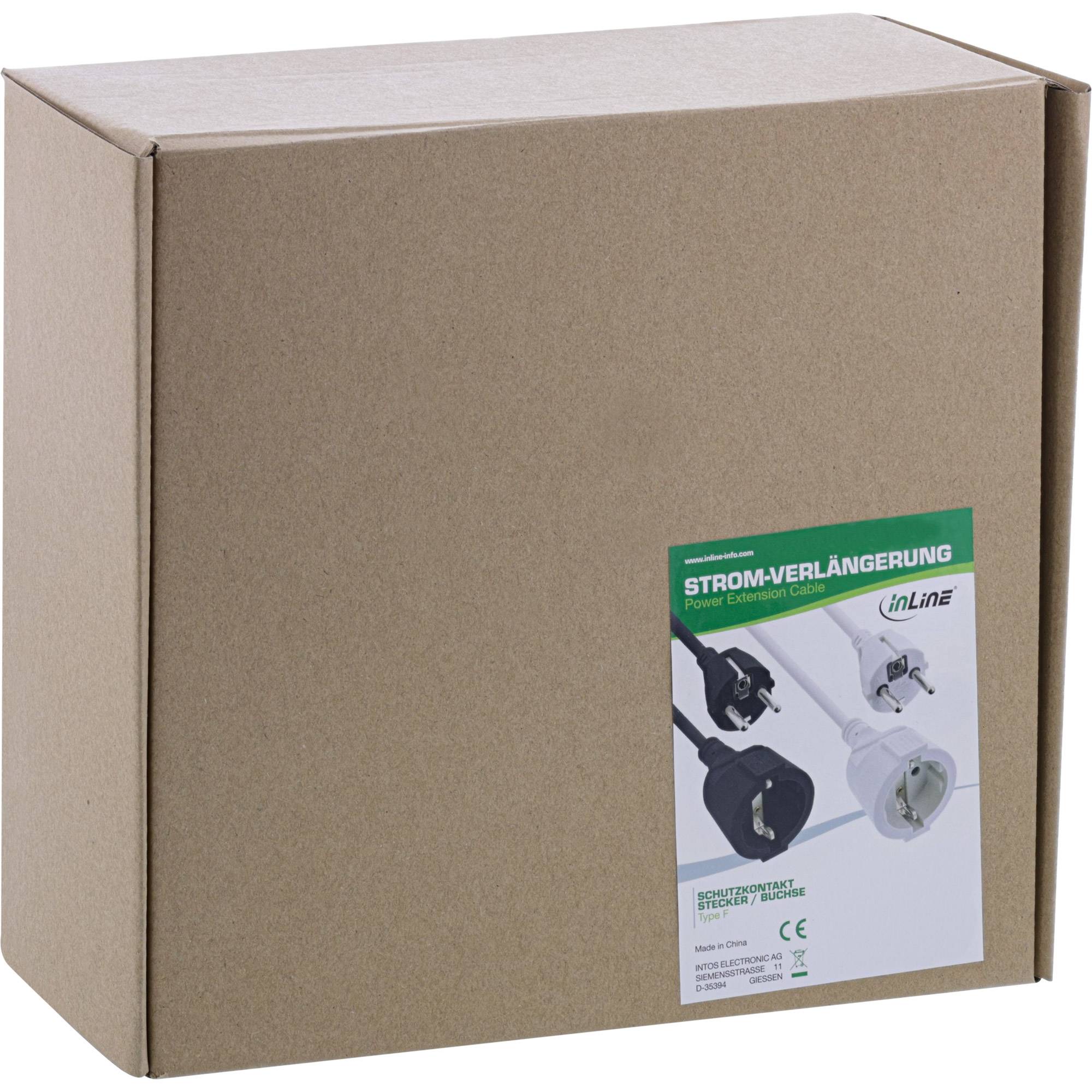 InLine® Schutzkontakt-Verlängerungskabel, CEE 7/7, H05VV-F3G1,5, weiß, 15m-3