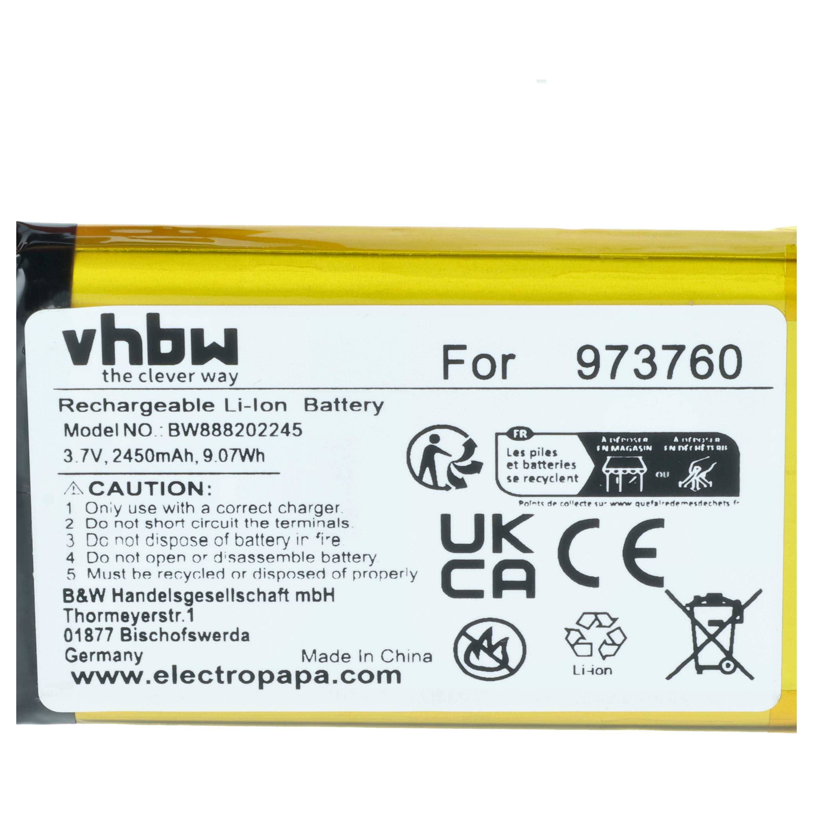 vhbw Akku kompatibel mit DJI Mavic Pro | Air 2, Air, Air Remote Controller Drohne Controller (2450mAh, 3,7V, Li-Polymer)-3