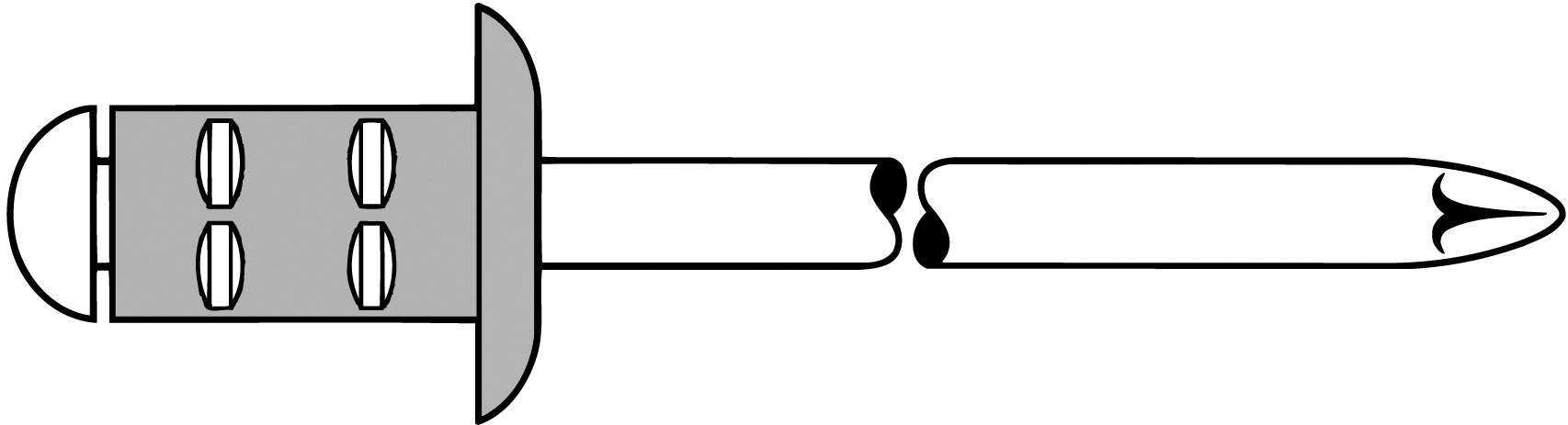 Gesipa 1464834 Blindniete (Ø x L) 3.2 mm x 11 mm Edelstahl Aluminium 100 St.