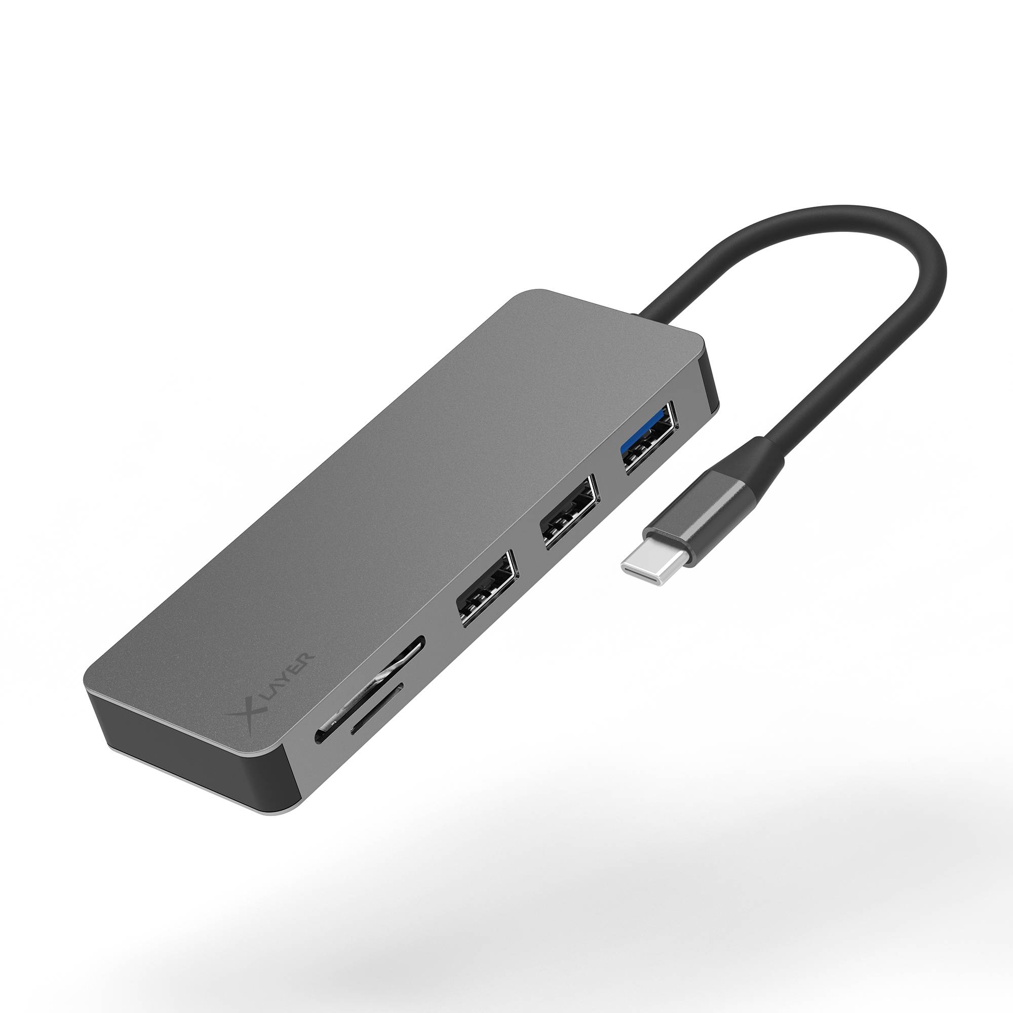 Xlayer USB 3.0 Typ C Hub 7 in 1 Grau-0