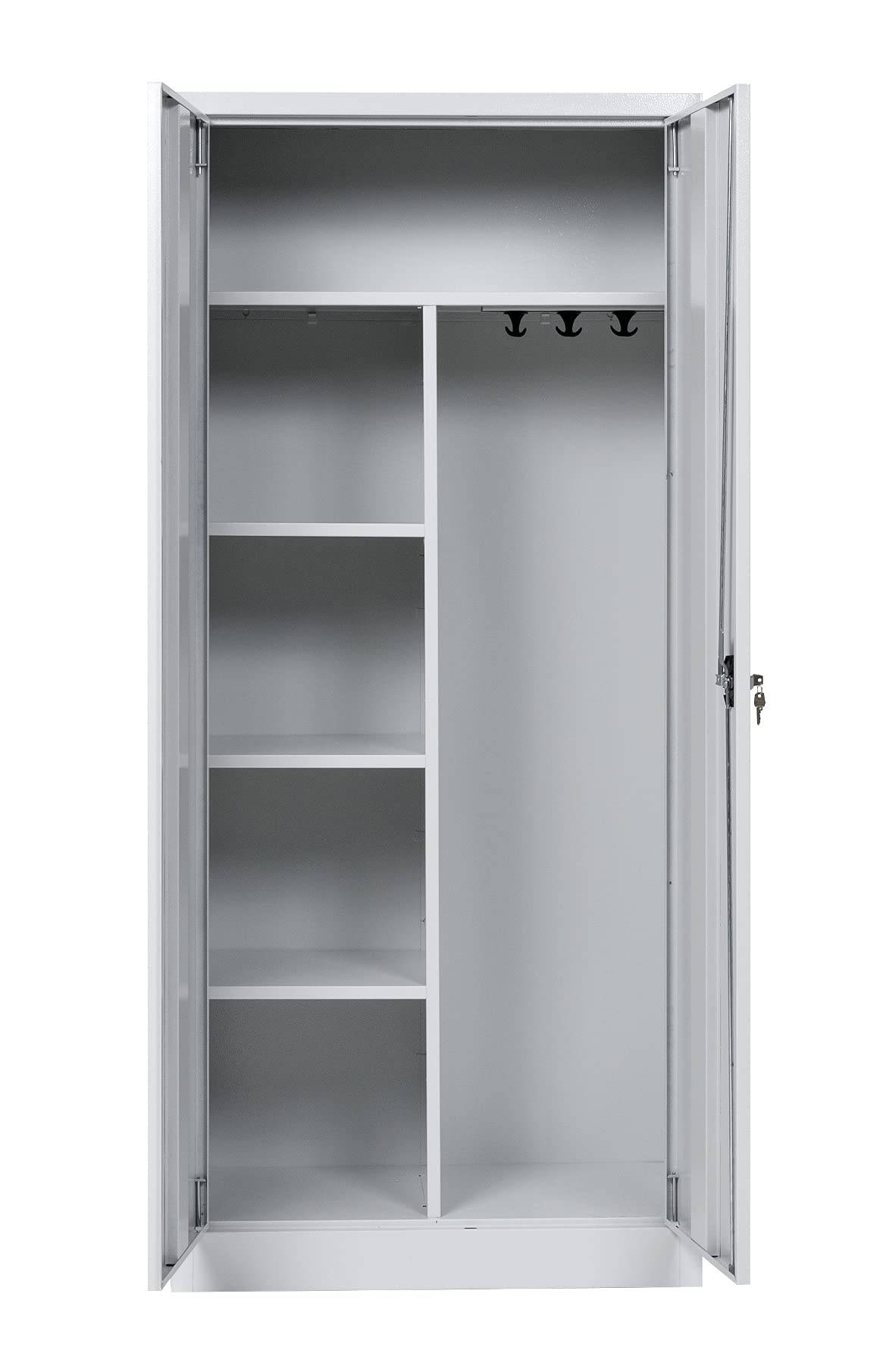Putzmittelschrank Stahl, 80x38x180 cm, grau-2