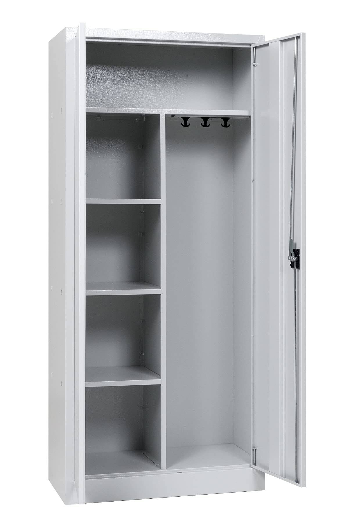 Putzmittelschrank Stahl, 80x38x180 cm, grau-3