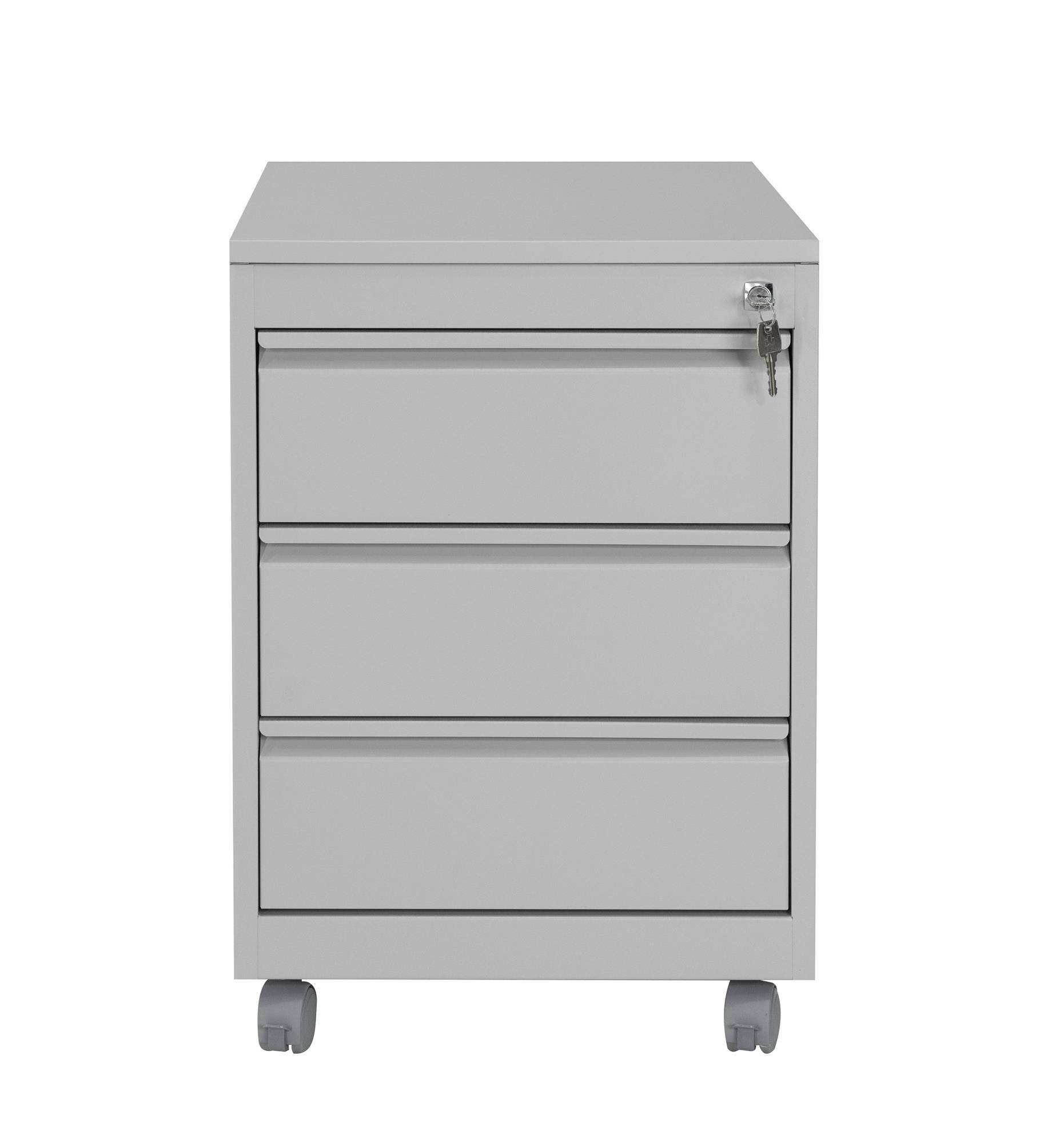 Rollcontainer, 3 Schübe, Farbe grau RAL 7035 pulverbeschichtet-2