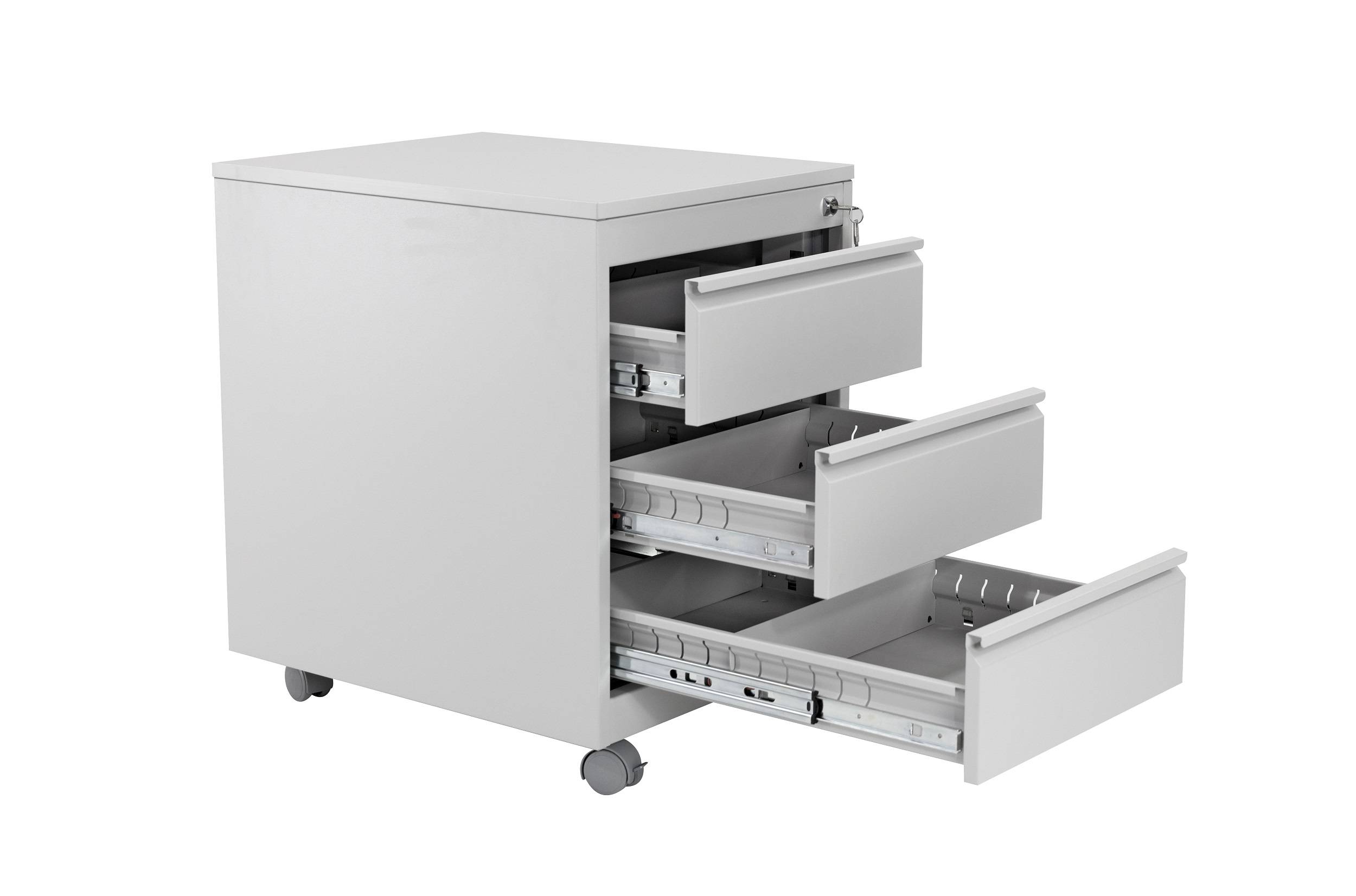 Rollcontainer, 3 Schübe, Farbe grau RAL 7035 pulverbeschichtet-3