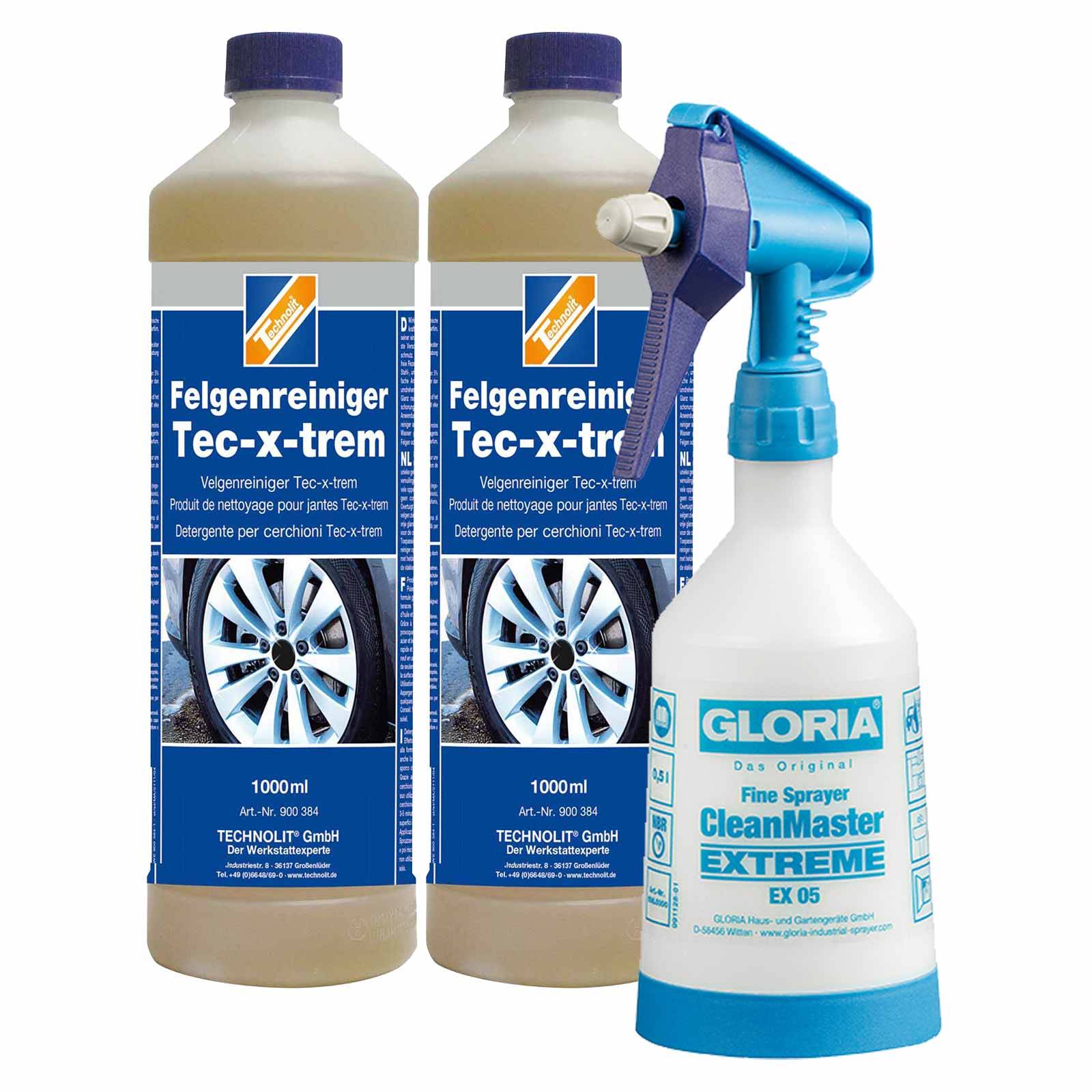 TECHNOLIT Felgenreiniger Tec-x-trem 2x 1 Liter inkl. Sprühflasche 500 ml-0