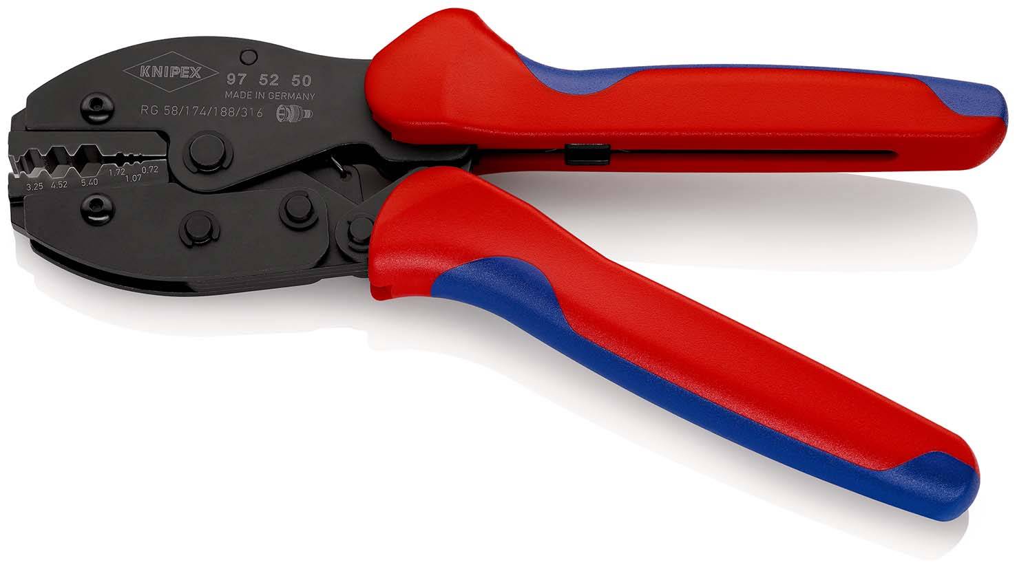 KNIPEX 97 52 50 SB PreciForce® Crimpzange mit Mehrkomponenten-Hüllen brüniert 220 mm (SB-Karte/Blister)-1