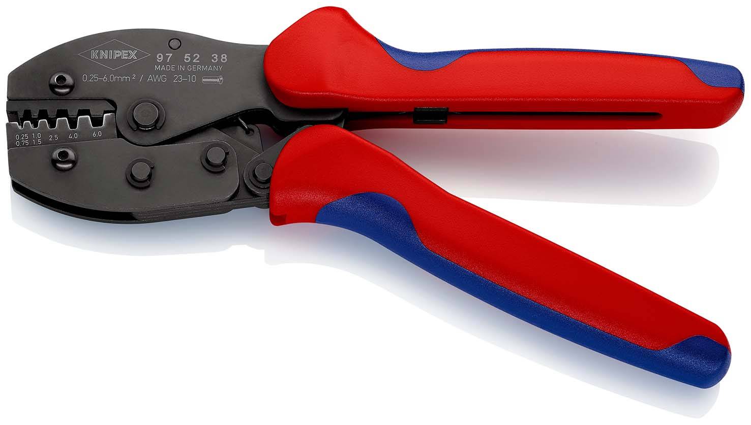 KNIPEX 97 52 38 SB PreciForce® Crimpzange mit Mehrkomponenten-Hüllen brüniert 220 mm (SB-Karte/Blister)-1