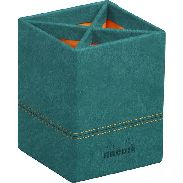 RHODIA Stifteköcher, aus Kunstleder, pfaugrün (8017175)