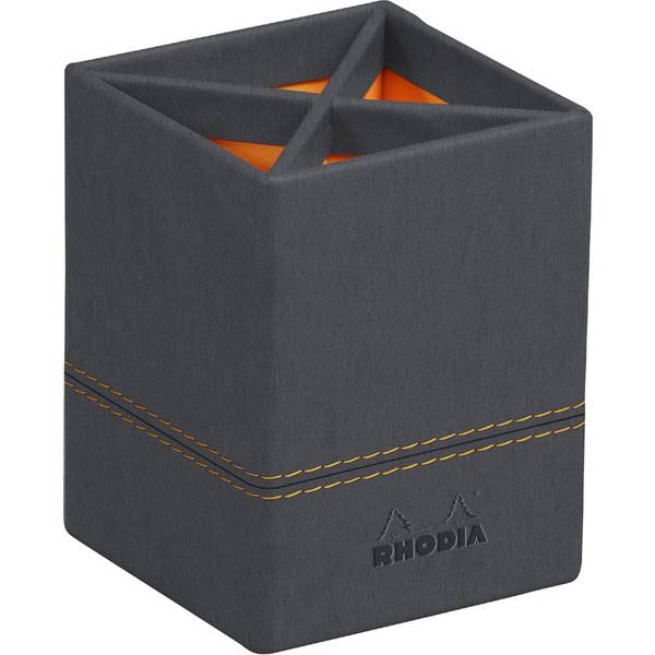 RHODIA Stifteköcher, aus Kunstleder, titan (8017169)