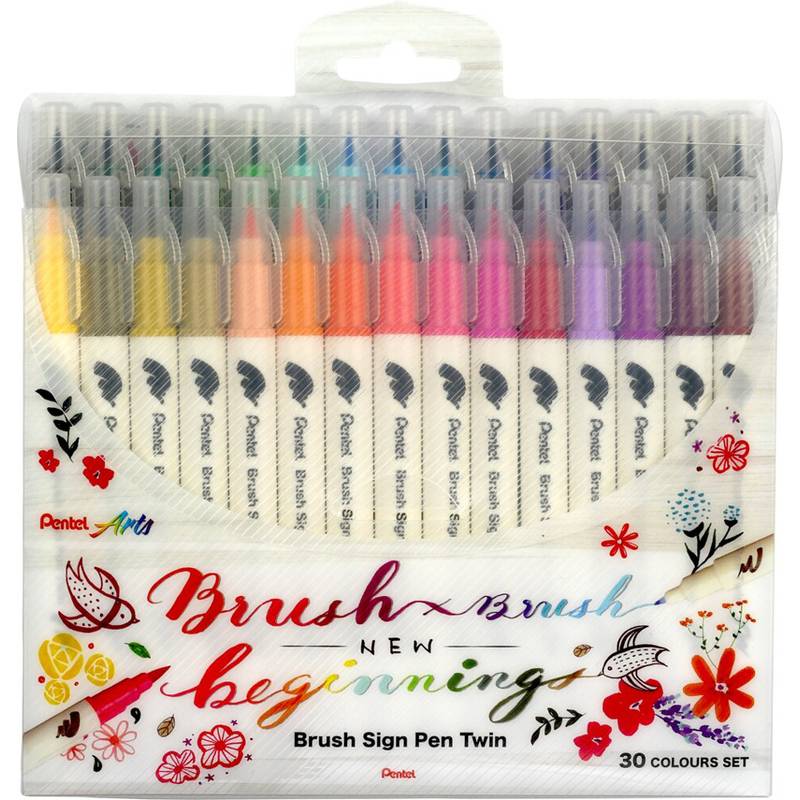 PentelArts BrushSignPen Pinselstift Twin, 30er Set (5232337)-0