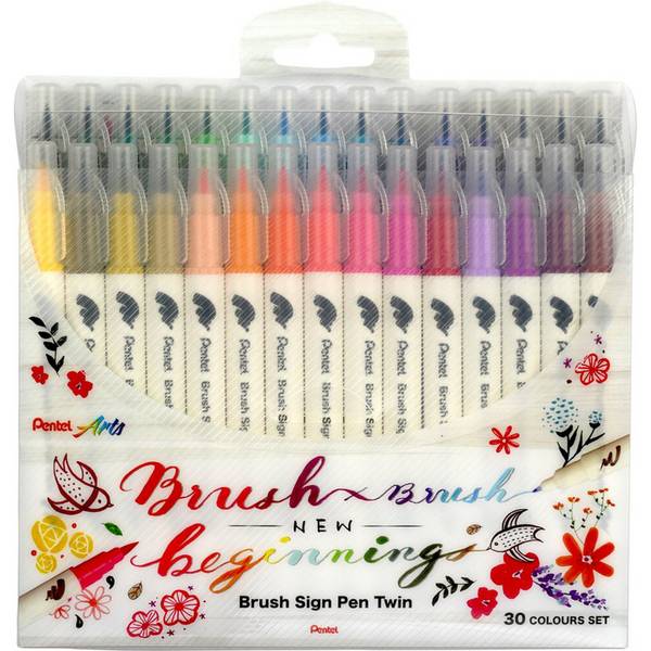 PentelArts BrushSignPen Pinselstift Twin, 30er Set (5232337)