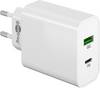 Goobay 61756 Dual USB Netzteil 45W Universal Ladegerät PD QC 3.0 Laptop USB-C & USB-A Port Adapter Fast Charger Weiß
