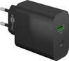 Goobay 61755 Dual USB Netzteil 45W Universal Ladegerät PD QC 3.0 Laptop USB-C & USB-A Port Adapter Fast Charger Schwarz