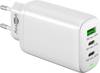Goobay 61759 USB Netzteil 65W / Schnellladegerät PD & QC 3.0 / 3-fach Port USB-C & USB-A / Fast Charger Adapter / Weiß