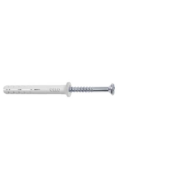 Nageldübel NP Schlagdübel Flachbund mit vormontierter Schraube 6 x 40 mm - 100 Stück