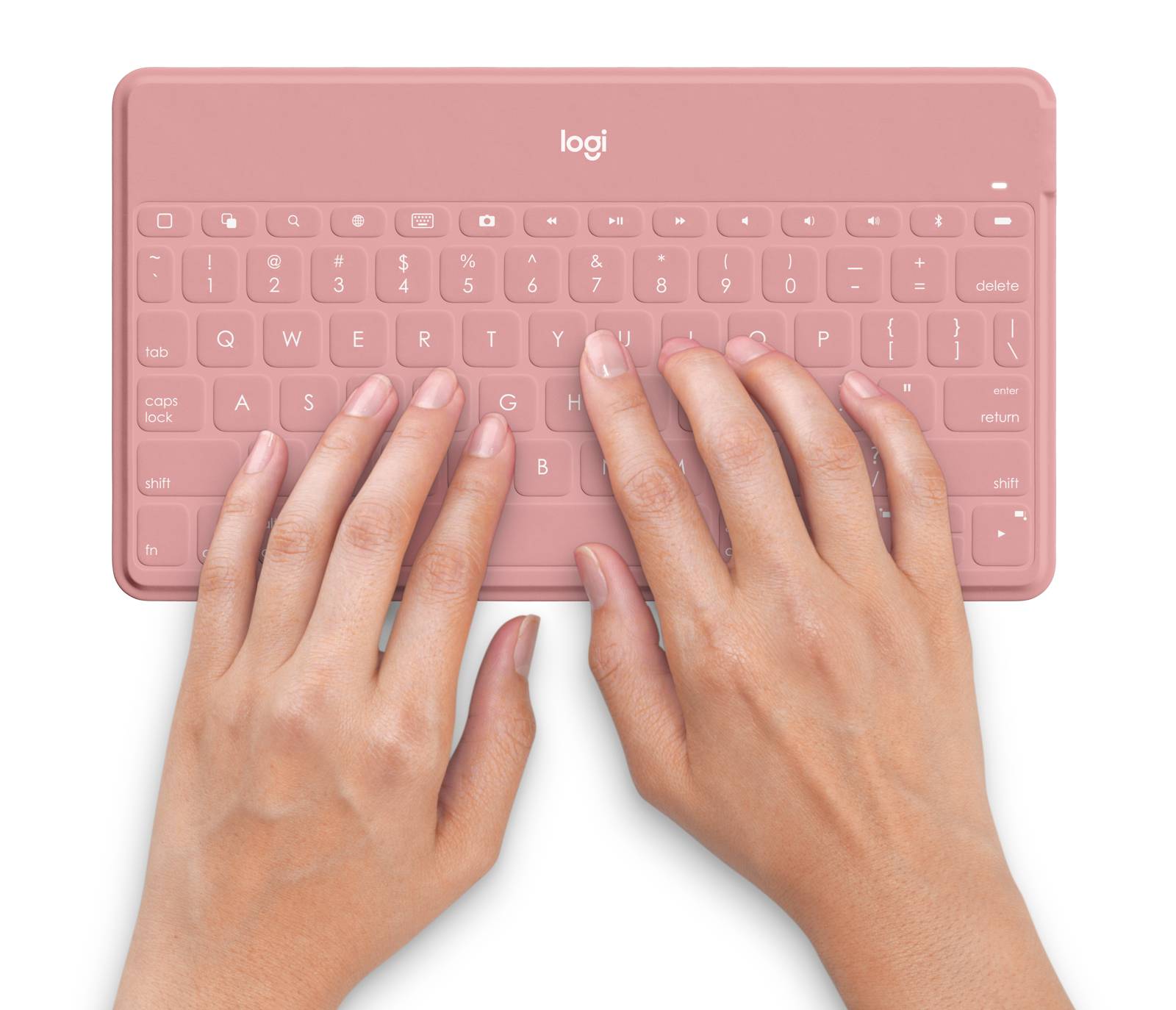 Logitech Keys-To-Go Tastatur Bluetooth QWERTY Spanisch Blush Pink für Apple iPad/iPhone/TV-1