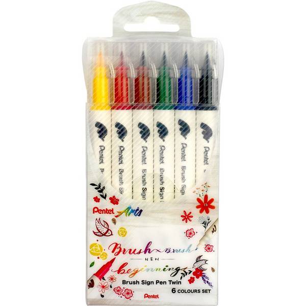 PentelArts BrushSignPen Pinselstift Twin, 6er Set (5232338)
