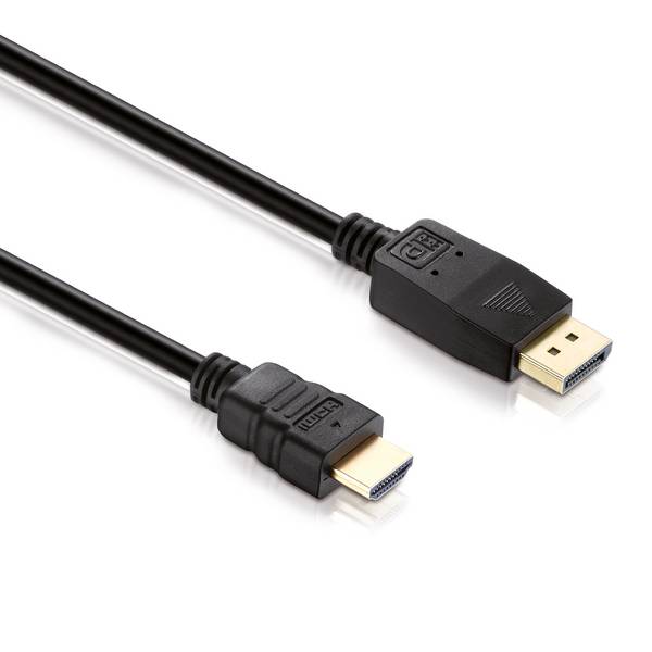 PURELINK - Anschlusskabel DisplayPort St./HDMI St. FULL HD BASIC 5.0m schw. - Digital/Display/Video