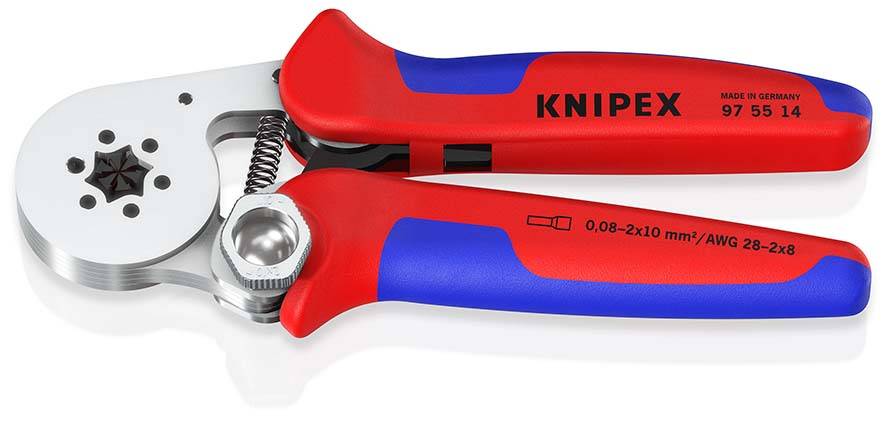 KNIPEX 97 55 14 SB Selbsteinstellende Crimpzange für Aderendhülsen mit Seiteneinführung mit Mehrkomponenten-Hüllen-0