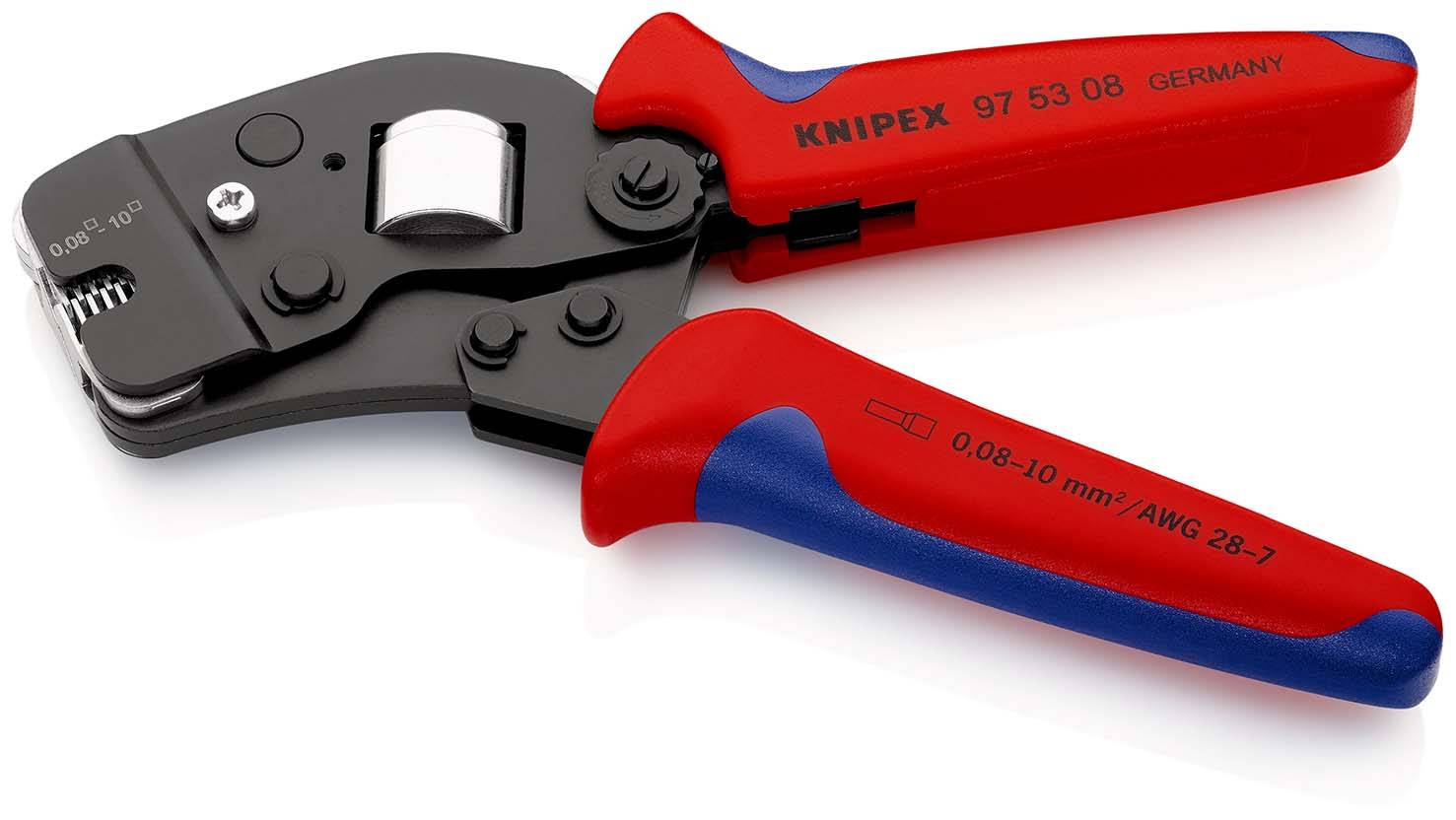 KNIPEX 97 53 08 SB Selbsteinstellende Crimpzange für Aderendhülsen mit Fronteinführung mit Mehrkomponenten-Hüllen-1