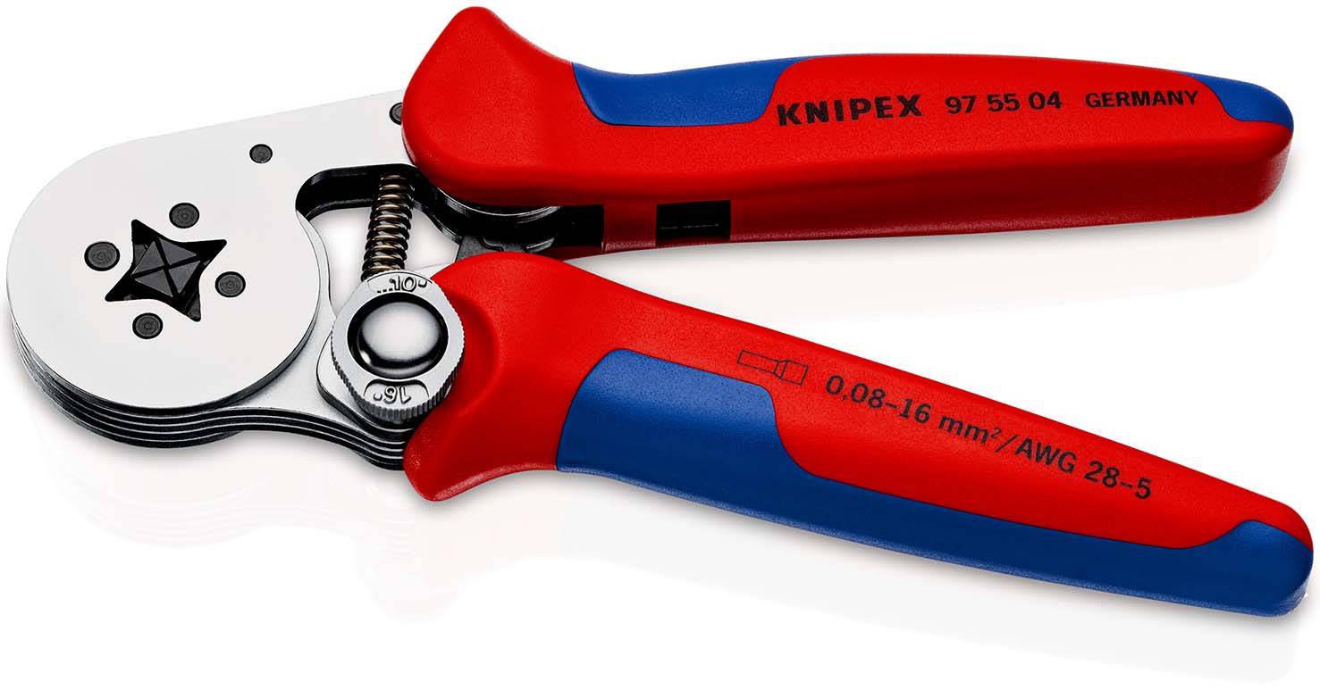 KNIPEX 97 55 04 SB Selbsteinstellende Crimpzange für Aderendhülsen mit Seiteneinführung mit Mehrkomponenten-Hüllen-1