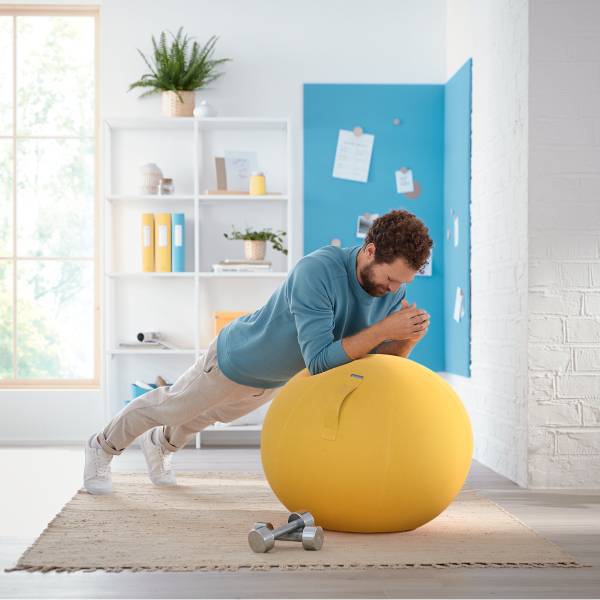 Sitzball,Sitz PVC,Sitz Stoff gelb-1