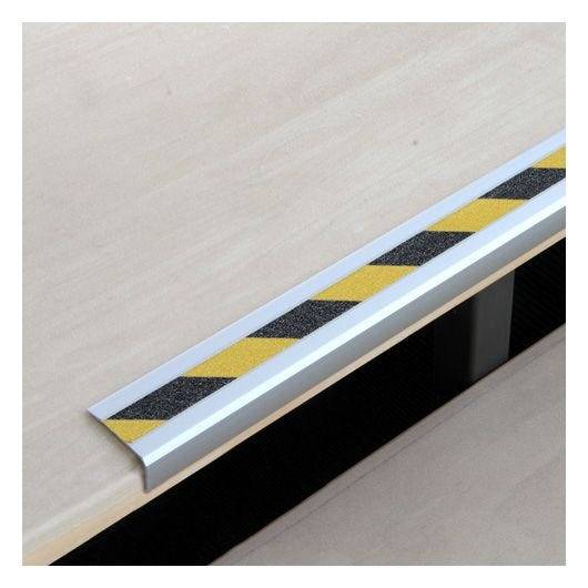 Antirutsch-Treppenkantenprofil R13, schraubbar, gelb/schwarz, 53x31x1000 mm-0