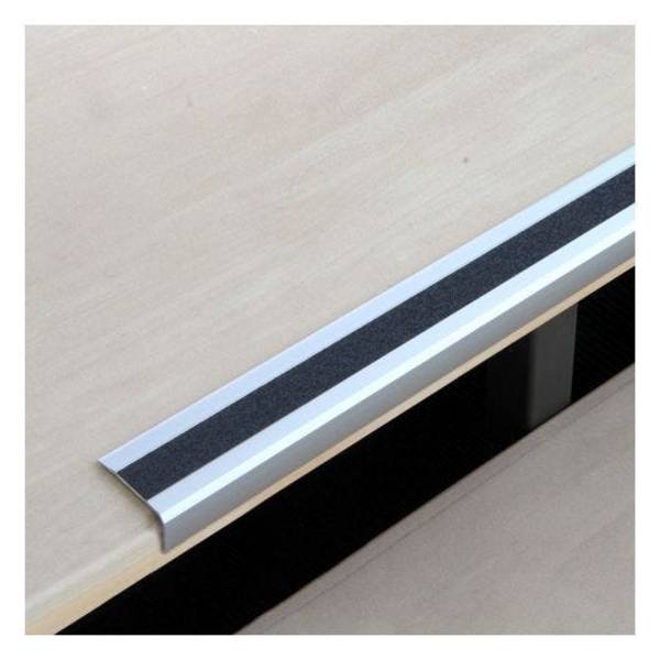 Antirutsch-Treppenkantenprofil R13, selbstklebend, schwarz, 53x31x1000 mm