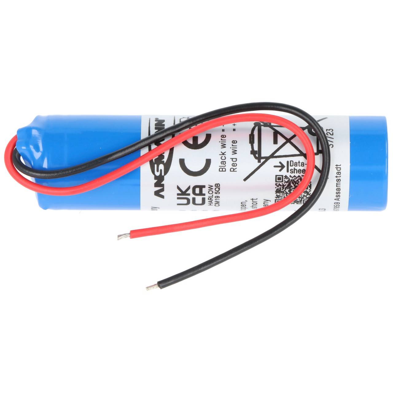 Akkupack Li-ion 3,7V 2600mAh 1S1P mit 10cm Kabel, 1INR19 / 66-1, 2347-3008-06-2