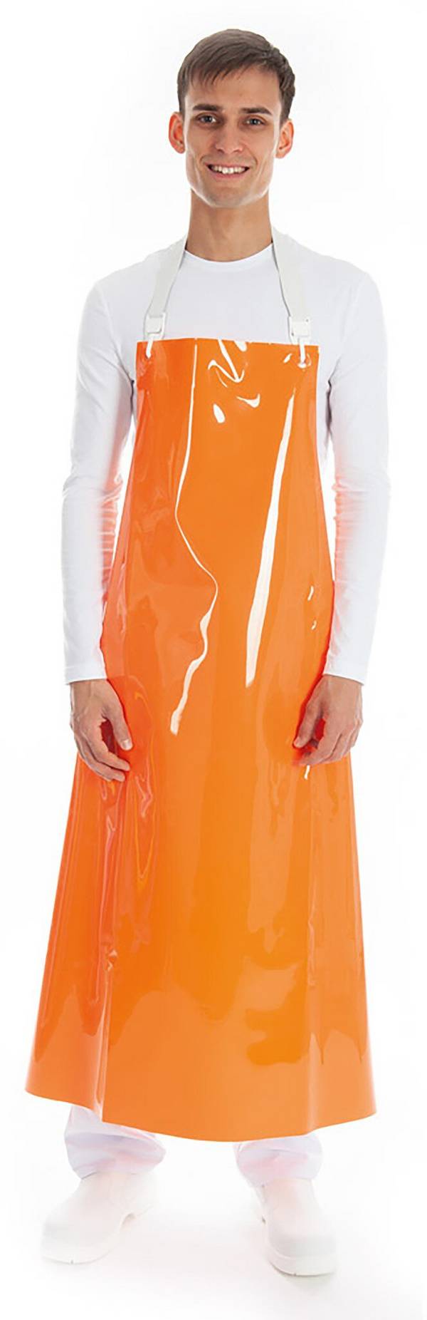 Hygostar PU-Schürze, orange, 130x90cm ohne Gewebe-Einlage