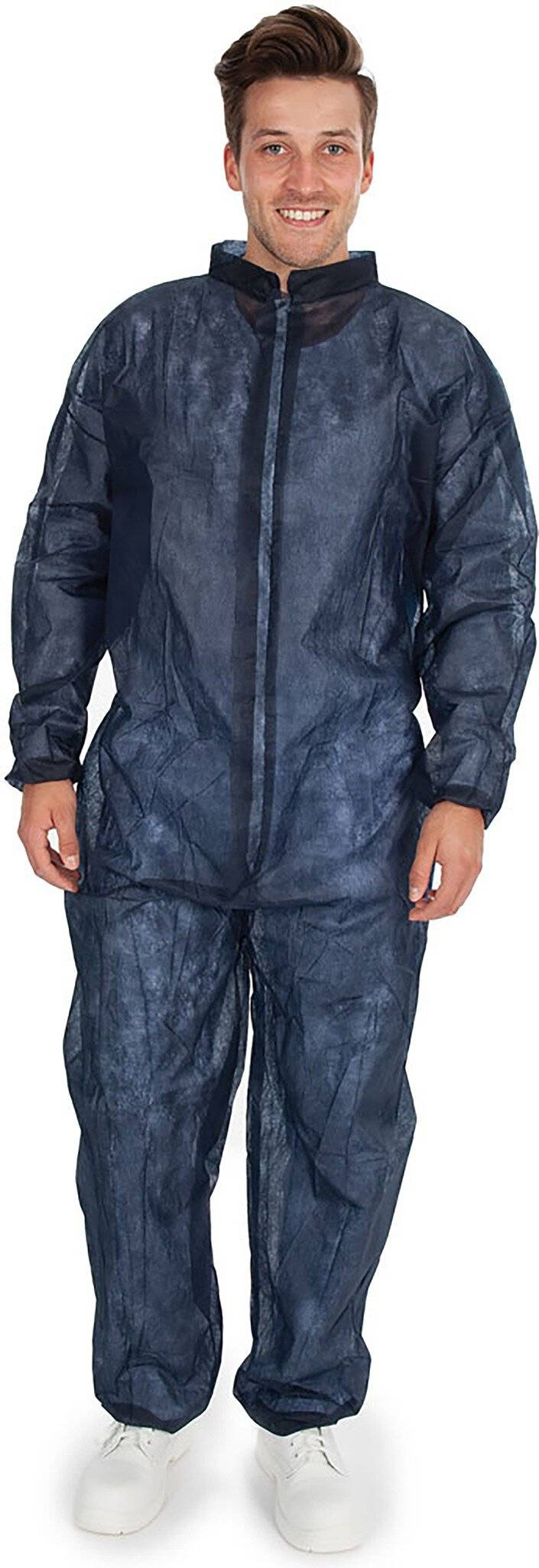 Hygobase Overall "Eco", PP, XXL, dunkelblau Taillen + Armgummi, ohne Kapuze-0