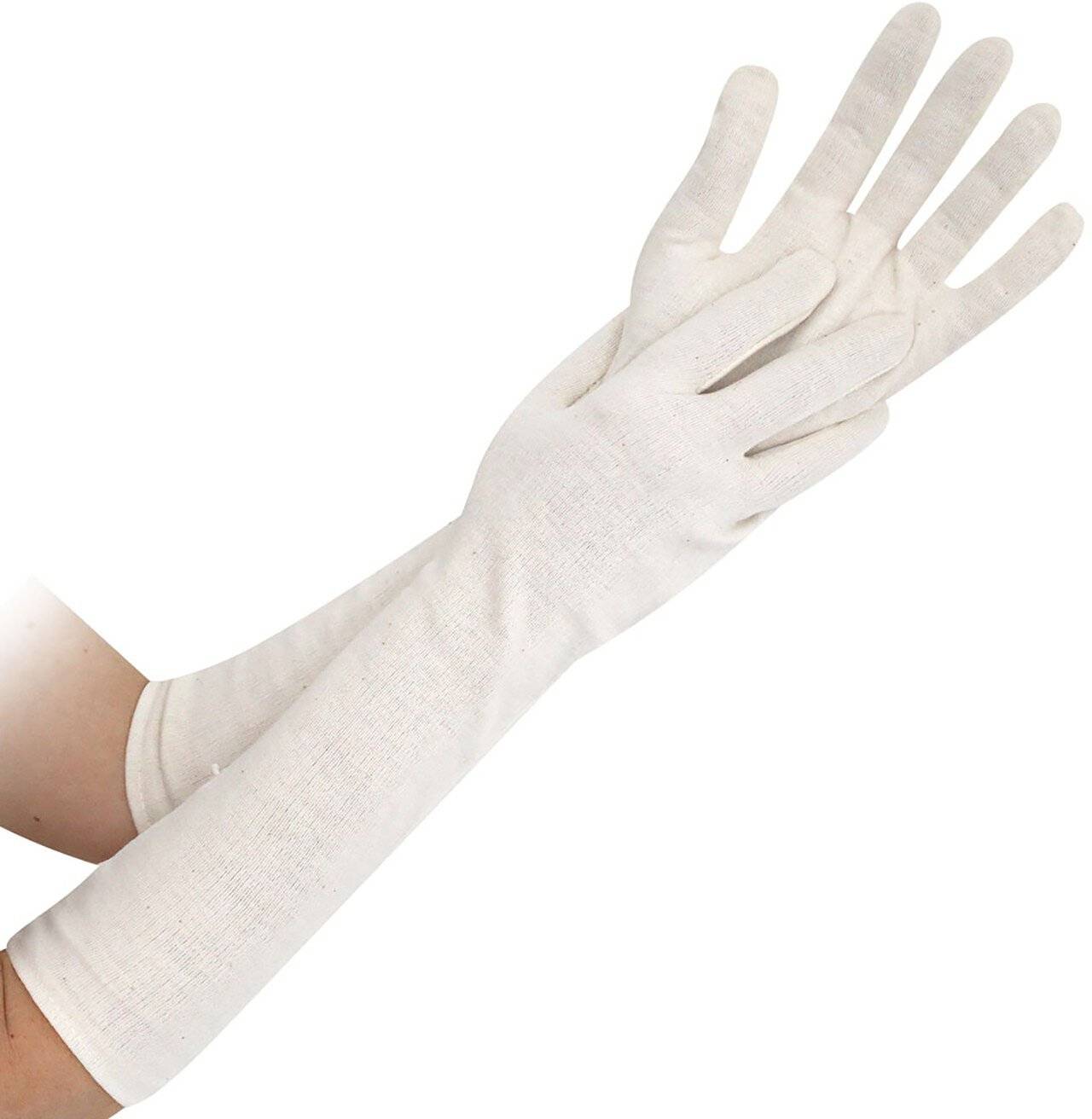 Hygostar Baumwoll-Handschuh NATURE 45cm Größe L, natur, Stück-0