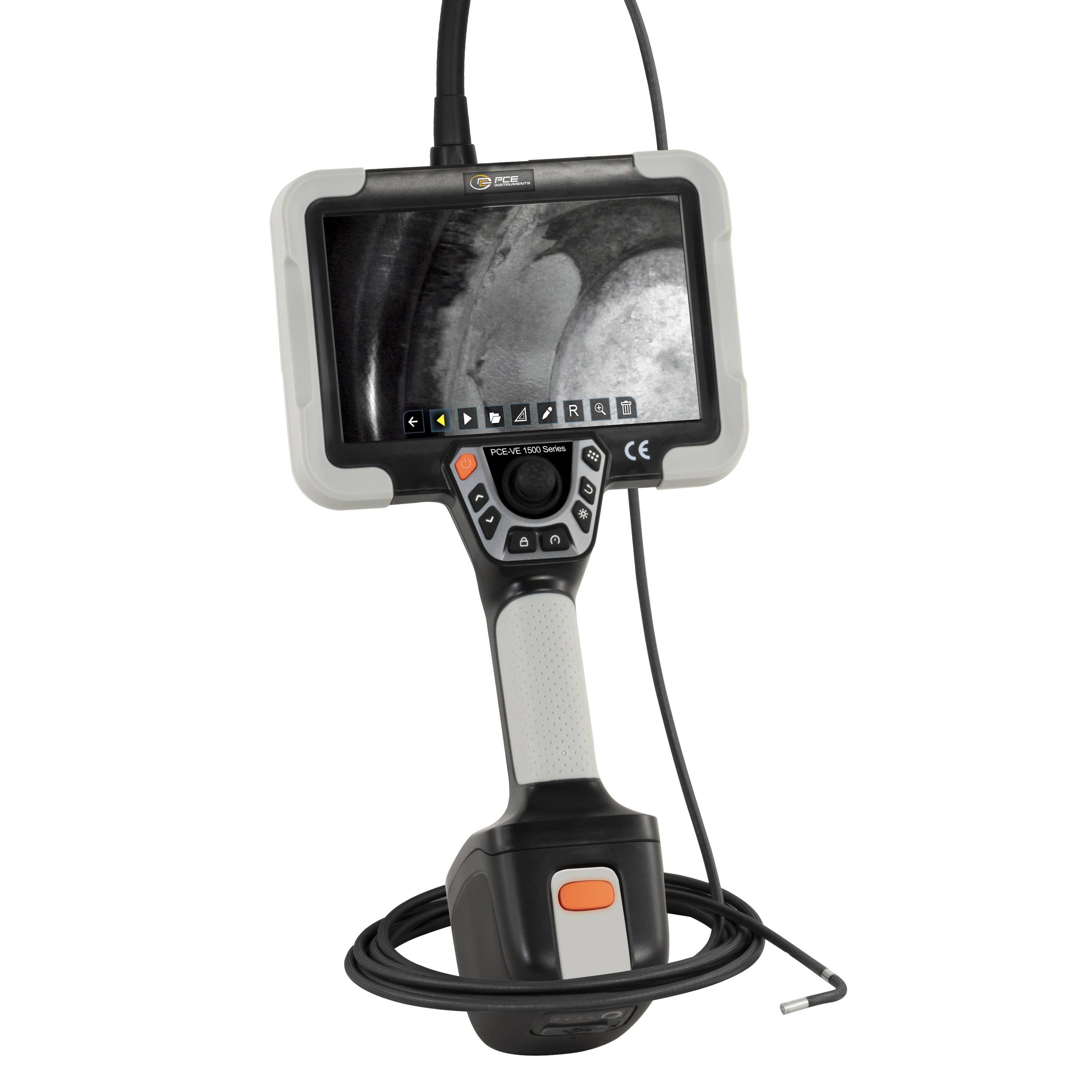 PCE Instruments Digitalendoskop PCE-VE 1500-60500 +4-Wege Kamerakopf|Ø6 mm|5 m Kabel |7" Touchscreen |Plug & Play System