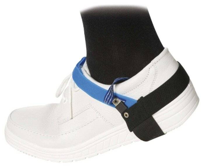 ESD Fersenband Dauereinsatz mit Klettverschluss, schwarz/blau-0
