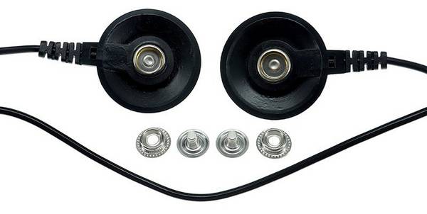 ESD-Erdungskabel, 2x 10 mm Druckknopf weiblich, schwarz, 1,8 m