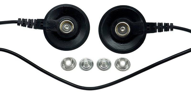 ESD-Erdungskabel, 2x 10 mm Druckknopf weiblich, schwarz, 1,8 m-0