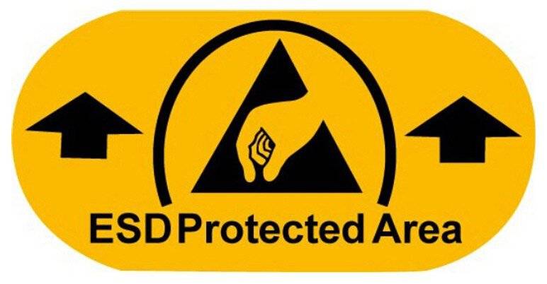 Bodenmarkierungsaufkleber ESD Protected Area, PVC-Folie-0