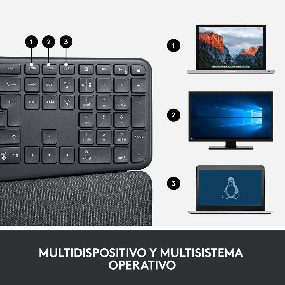Logitech ERGO K860 - Tastatur - kabellos - 2.4-1