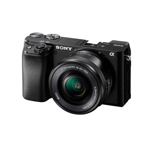 Sony alpha 6100 Digitalkamera 24.2 Megapixel Schwarz 4K-Video, Bluetooth, Klappbares Display, Optischer Sucher, WiFi