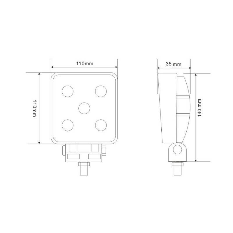 LED Arbeitsscheinwerfer, Quadratisch, 1200 Lumen, ECE-R10 geprüft-2